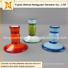 Novo design colorido cerâmica circular vela titular (decoração)